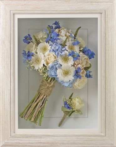 Preserved wedding bouquet. Freeze dried flowers. Created by The Flower Preservation Studio.  