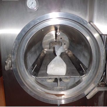 A look inside the chamber of an alkaline hydrolysis machine.