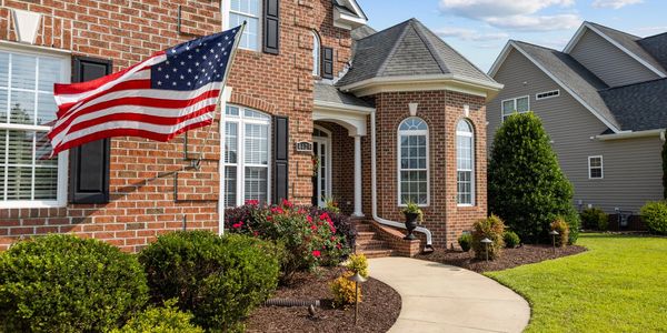 Traditional brick home in USA