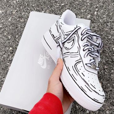 White Air Force One - Cartoon Custom 