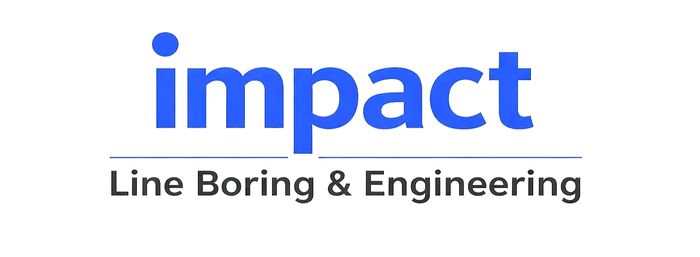 Logo for Impact Line Boring & Engineering with bold blue and black text.