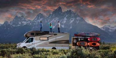 Rv travel, camping, exploring mountains