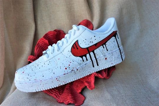 red and black air force 1 custom