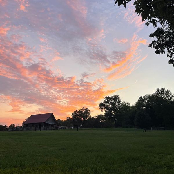 Sunset over the farm
