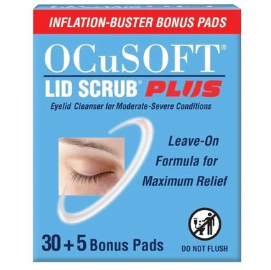 Ocusoft eyelid scrub light blue box