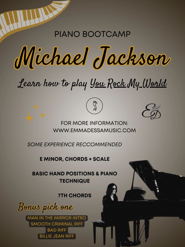 Piano bootcamp to learn Michael Jackson's 'You Rock My World' with bonus riffs.