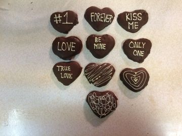 Caramel Hearts with chocolate. You can decide the message you would like to give