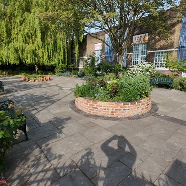 The Spode rose garden patio paving cleaned in Stoke.