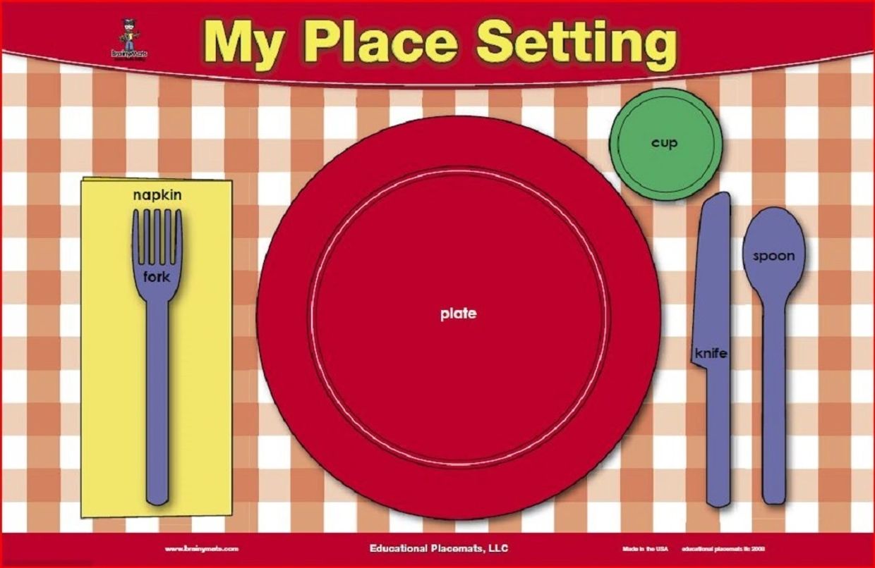 Table Setting - BrainyMats Educational Kids Placemats