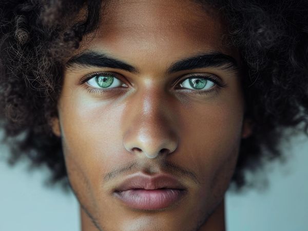 Male with green eyes