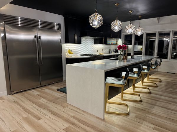 Custom KItchen remodel with Solid Surface countertops installed by Robertson Erie LLC, installed by 
