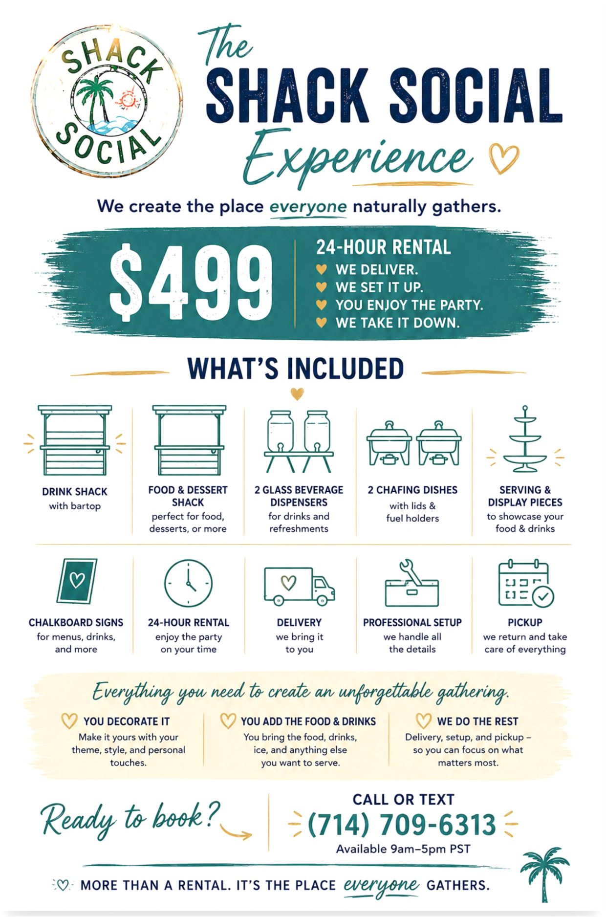 The Shack Social Experience rental for $499 with delivery, setup, and pickup.