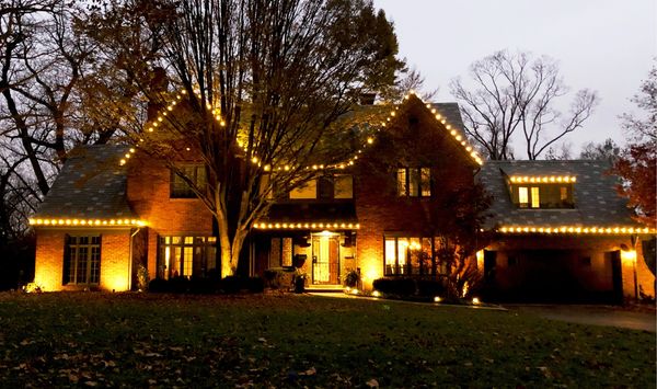 Mission Hills,KS home with Christmas lights custom installed