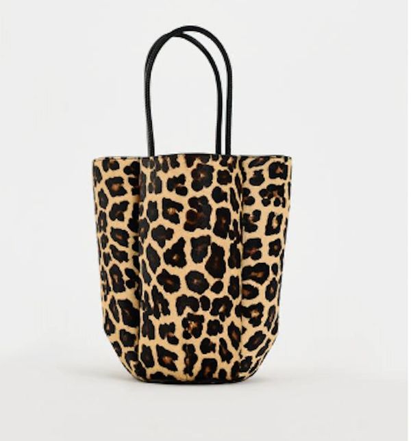 ANIMAL PRINT LEATHER MINI BUCKET BAG $139.00