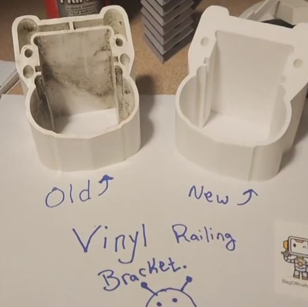 3-D Printed Repair (Vinyl Railing)