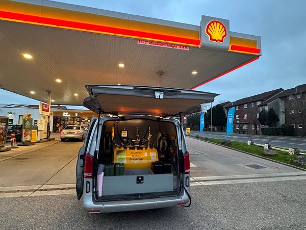 Fuel draining in shell in tiverton