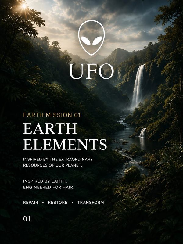 UFO Earth Elements hair care inspired by nature and resources.