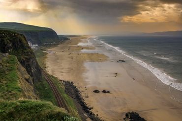 Ireland Beach with storm clouds