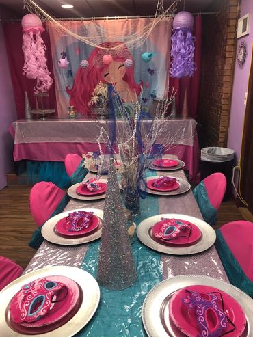 Best Little Mermaid birthday party decorating ideas for kids.  Kids manicure pedicure  karaoke party