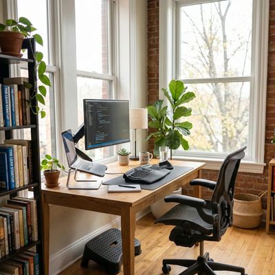 Ergonomic at-home work set-up