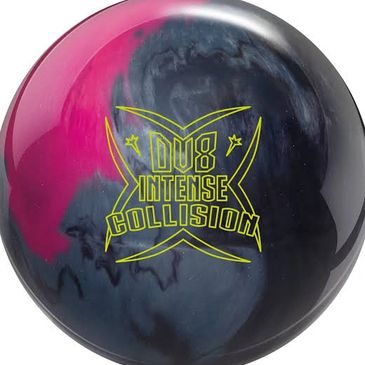 Bowling ball with DU8 Intense Collision design.