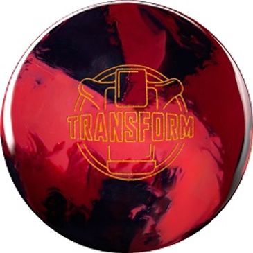 Red and black bowling ball with "Transform" text and a graphic.