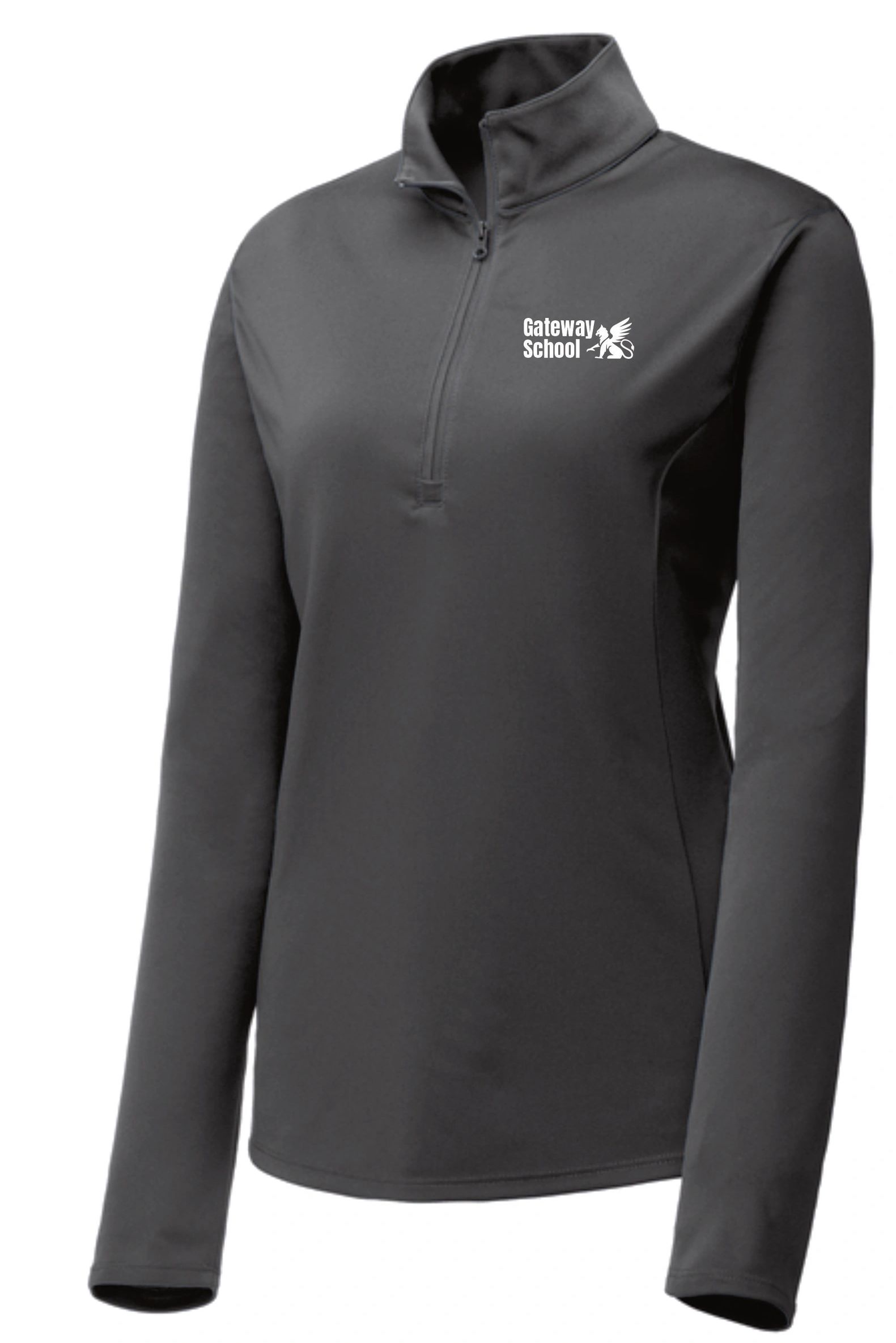 Black quarter-zip pullover with Gateway School logo.