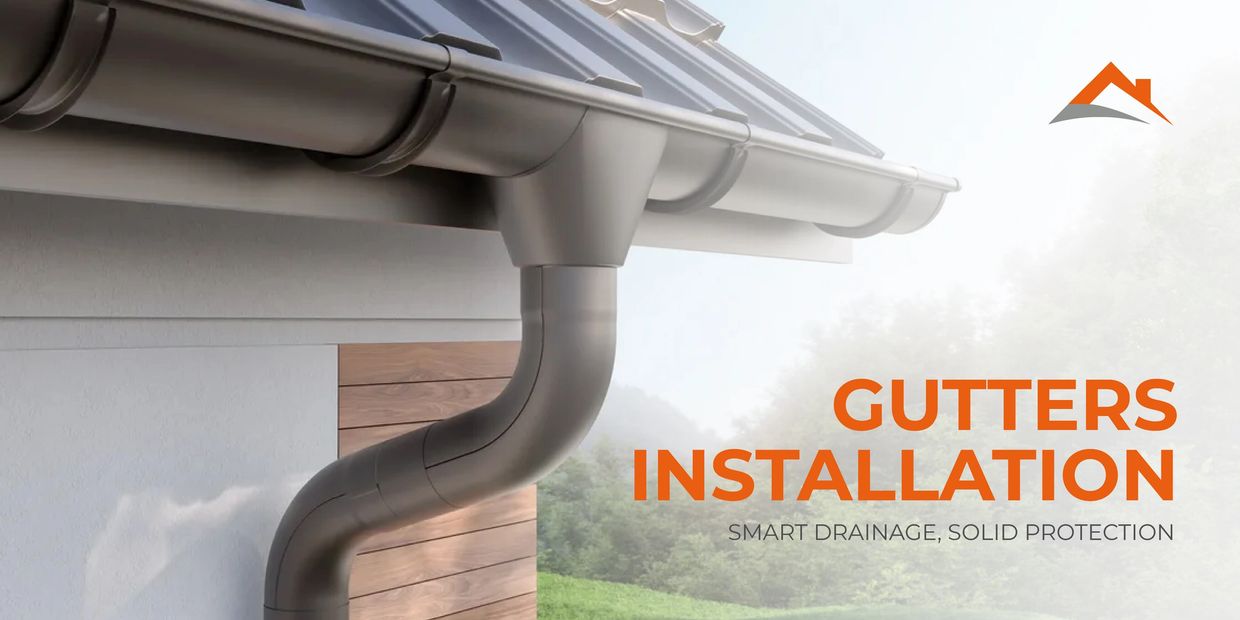 Seamless aluminum gutter installed on a modern home exterior in Louisiana