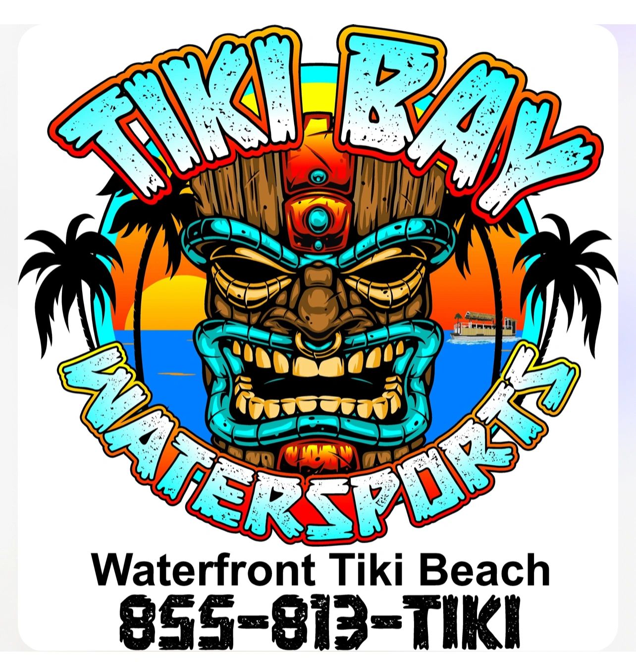 Tiki Bay Watersports - Tiki Beach Tampa Bay White Tank Top