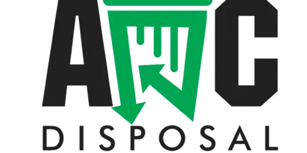 Logo of AWC Disposal with green trash bin and black text.