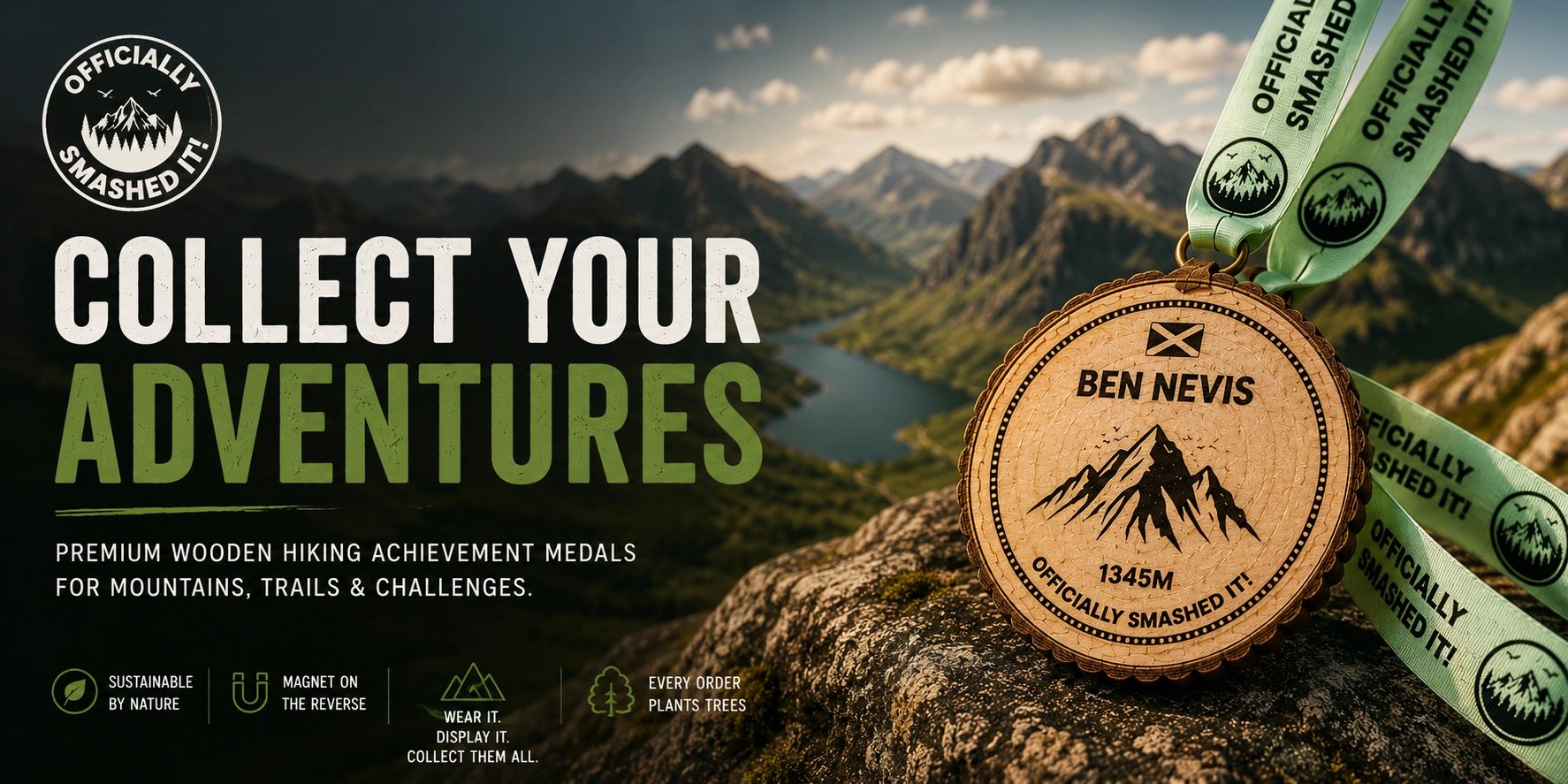 Ben Nevis hiking medal, officially smashed it medal 
