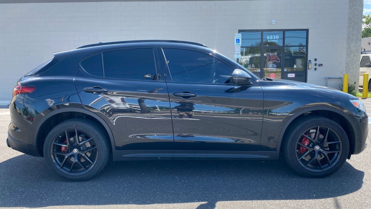 Alfa Romeo Stelvio window tint job 3 — Dope Tintings Pennsauken NJ