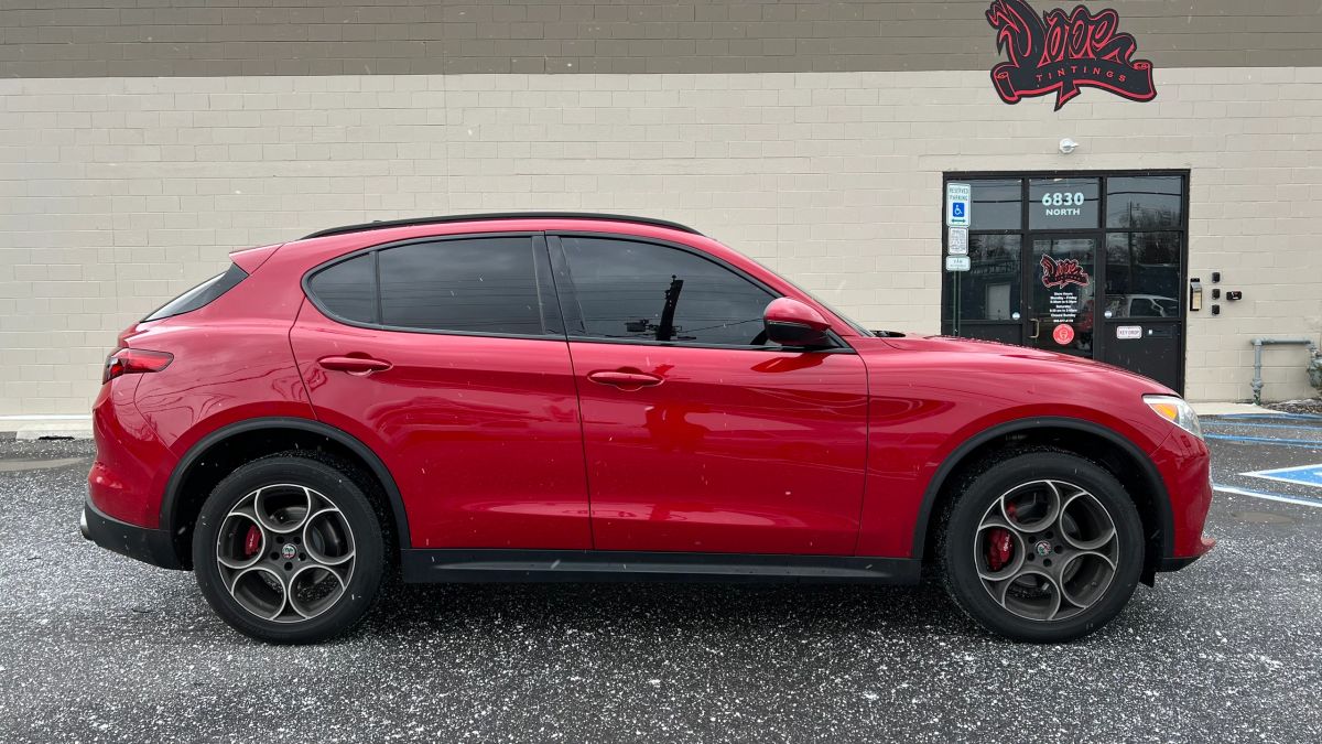 Alfa Romeo Stelvio window tint job 4 — Dope Tintings Pennsauken NJ