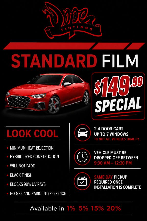 $149.99 Tint Package at Dope Window Tinting in Pennsauken, NJ.