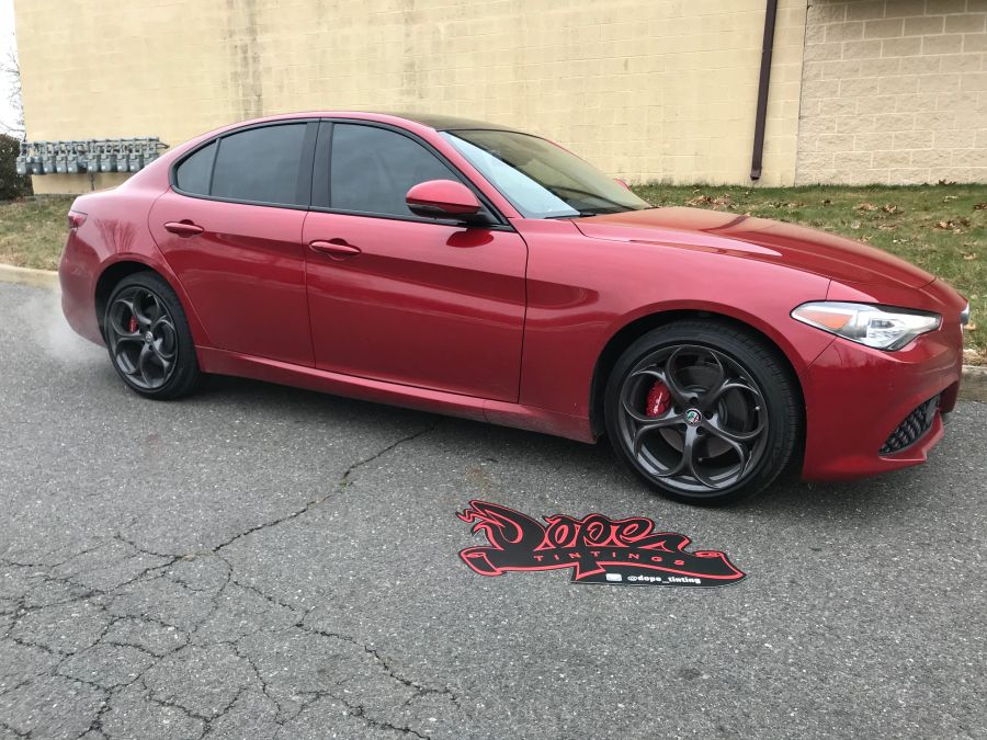 Alfa Romeo Giulia window tint job 4 — Dope Tintings Pennsauken NJ