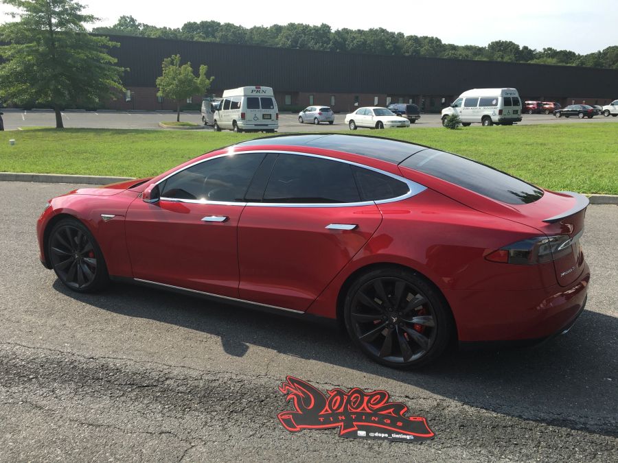 Tesla Model S window tint job 2 — Dope Tintings Pennsauken NJ