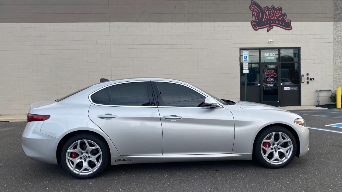 Alfa Romeo Giulia window tint job 6 — Dope Tintings Pennsauken NJ