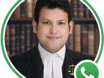 A professional man in legal attire with a WhatsApp frame.