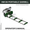 Woodland Mills Portable Sawmill HM126 Operator's Manual