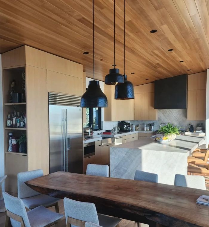 High end custom natural wood cabinets 