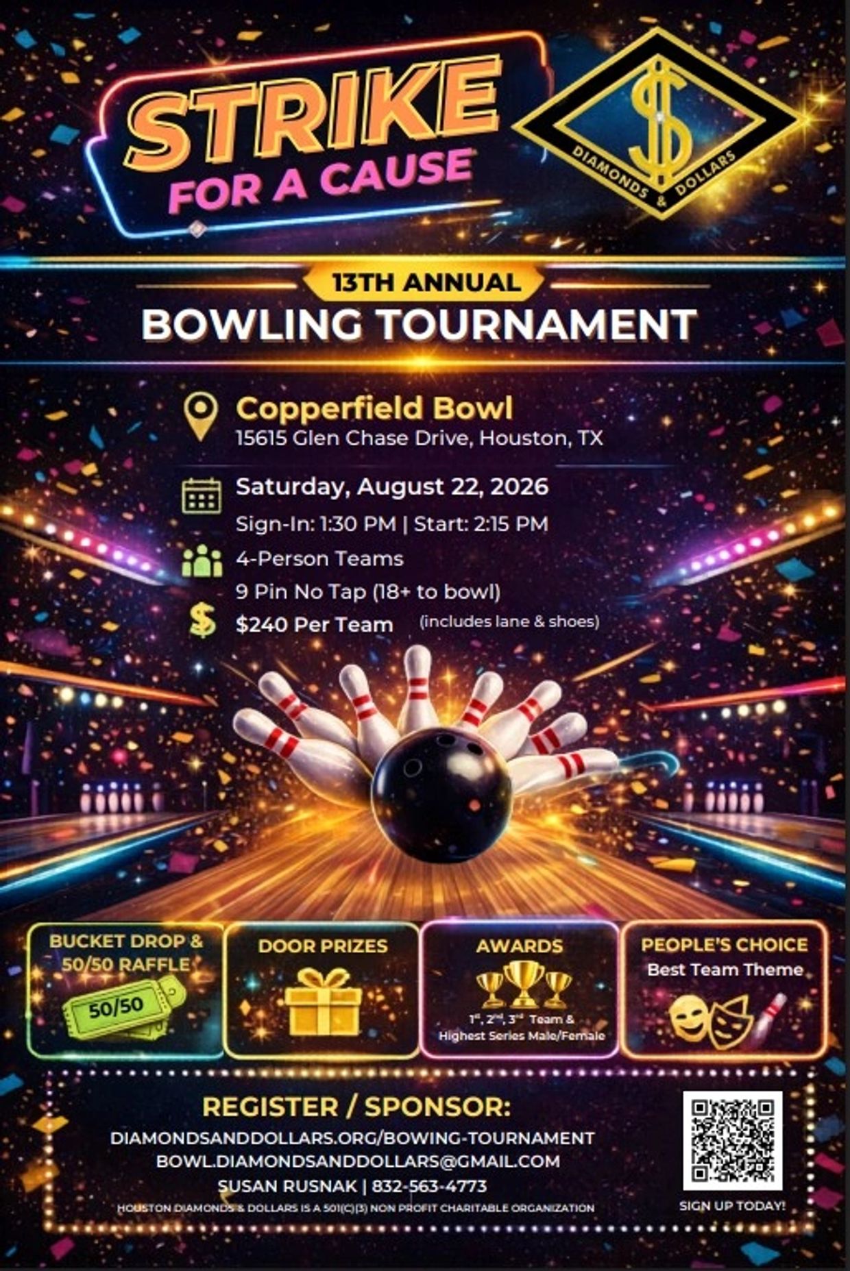13th Annual Strike for a Cause Bowling Tournament at Copperfield Bowl, Houston, TX.