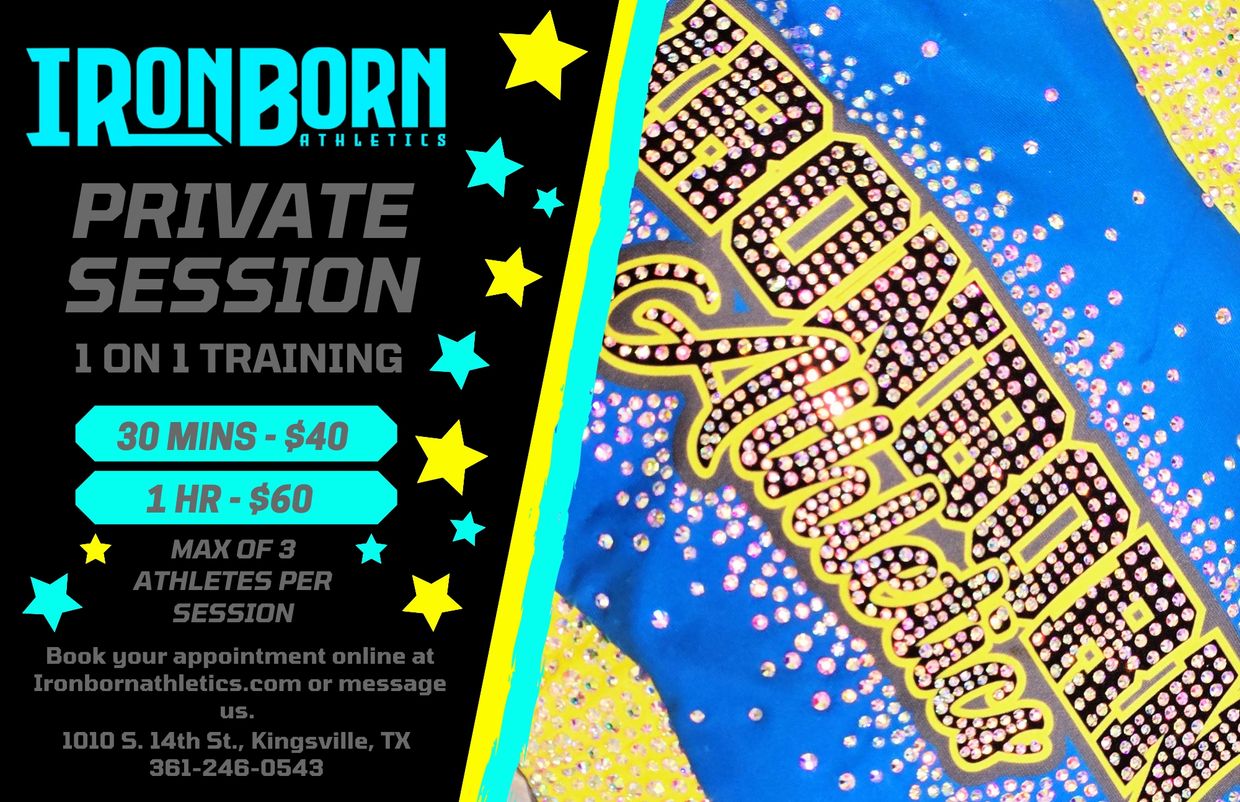 Ironborn Athletics offers private 1-on-1 training sessions with flexible pricing.