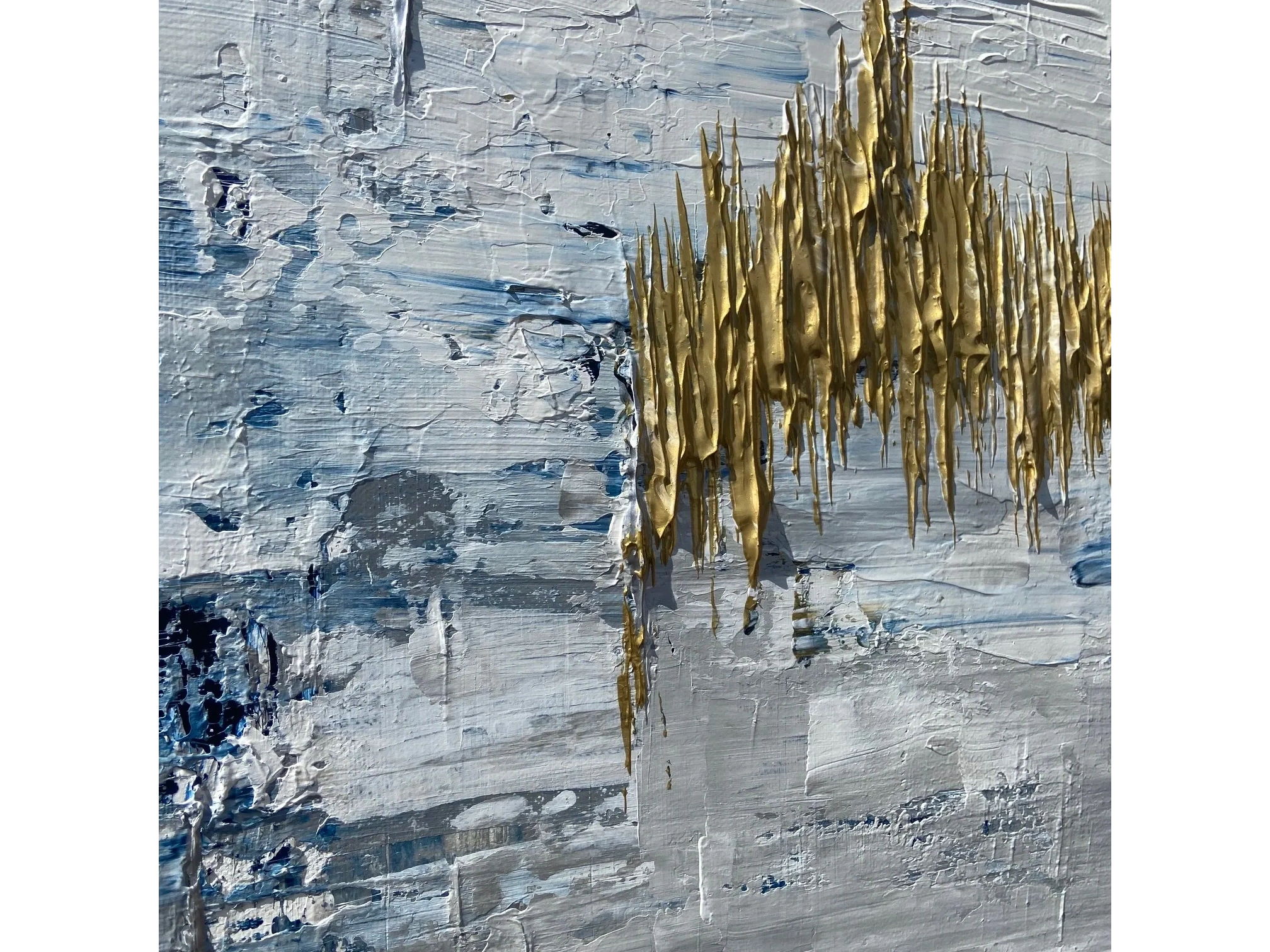 Gold detail on abstract painting