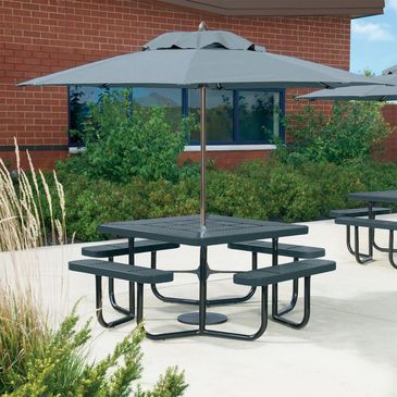 Square Metal Commercial Picnic Table