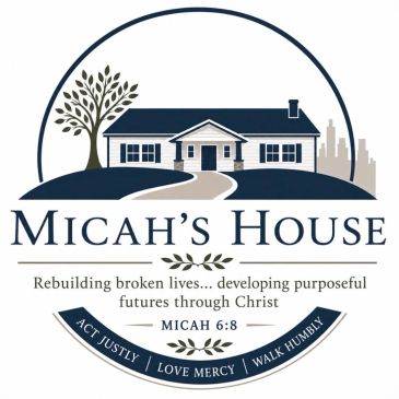 Logo for Micah's House with a house and tree.
