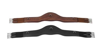 Pony Girth | English Girths for Horses | Jumping Girths for Horse 110 cm / 44 Inches / Oak Brown (Reddish Brown) / Leather Padding