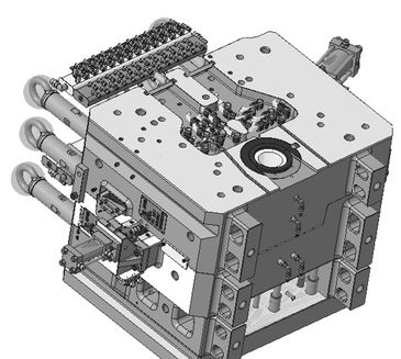 3D CAD model of an industrial mold.