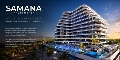 Luxurious modern residential building by Samana Developers in Dubai.