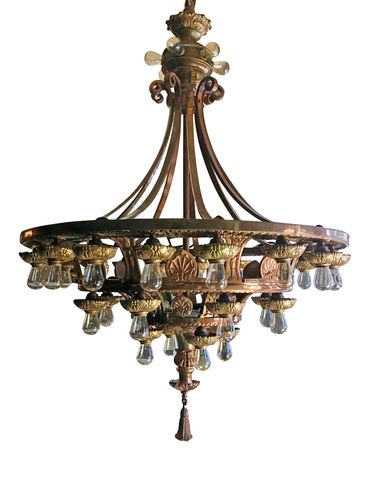 Beaux Arts style, tiered, circular hanging light fixture.
New York Props