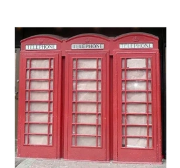 Set of 3 Joined Mid 20th Century Cast Iron British Call Boxes